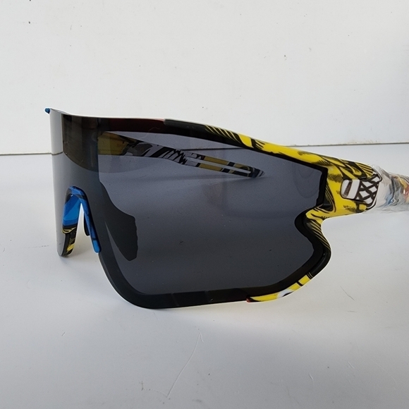 NWT Black Multicolor Full Coverage Sport Sunglasses - Picture 8 of 11